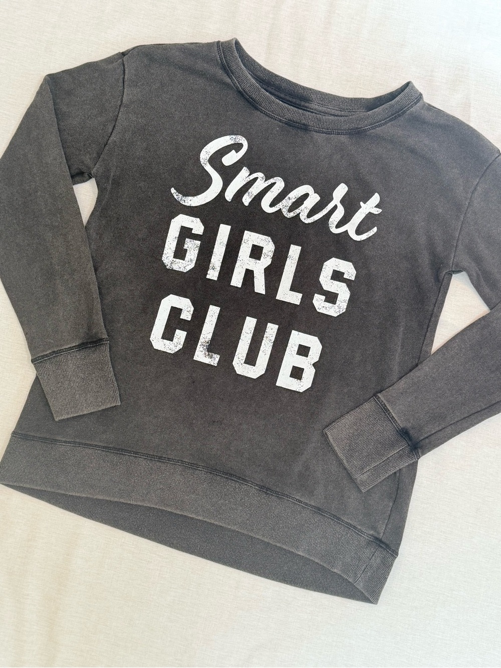Justice Smart Girls Club Black Cropped Sweatshirt Pullover Size 14/16 EUC - Picture 6 of 9